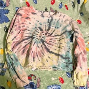 SO Black and Green Tie-Dye Top